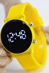 Sarı Renk Silikon Kordonlu Led Kadın Kol Saati Su-475 thumbnail 2
