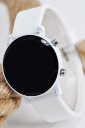 Beyaz Silikon Kordonlu Beyaz Kasa Şık Sade Kadın Kol Saati Su-470 thumbnail 2