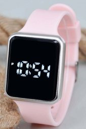 Pembe Silikon Kordonlu Dokunmatik Genç Kız Kadın Kol Saati Su-122-001 - 1
