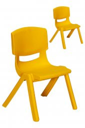 Sandalie Junior 2 Adet Ergonomik Konforlu Anaokulu Kreş Çocuk Sandalyesi - Sarı - 1