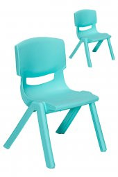 Sandalie Junior 2 Adet Ergonomik Konforlu Anaokulu Kreş Çocuk Sandalyesi - Turkuaz - 1