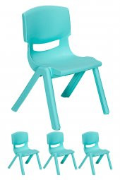 Sandalie Junior 4 Adet Ergonomik Konforlu Anaokulu Kreş Çocuk Sandalyesi - Turkuaz - 1