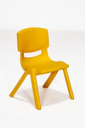 Sandalie Junior 4 Adet Ergonomik Konforlu Anaokulu Kreş Çocuk Sandalyesi - Sarı - 2