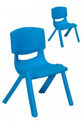 Sandalie Junior 2 Adet Ergonomik Konforlu Anaokulu Kreş Çocuk Sandalyesi - Mavi - 1