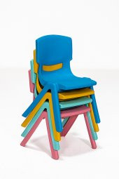 Sandalie Junior 2 Adet Ergonomik Konforlu Anaokulu Kreş Çocuk Sandalyesi - Mavi - 3