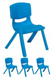 Sandalie Junior 4 Adet Ergonomik Konforlu Anaokulu Kreş Çocuk Sandalyesi - Mavi - 1