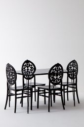 Sandalie Nero Siyah Masa 75X110 Cm Venüs Siyah Sandalye Mutfak Masa Takımı - 1