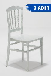 Sandalie 3 Adet Miray Beyaz Pratik Sandalye / Balkon-Bahçe-Mutfak - 1