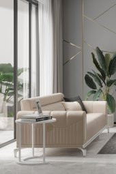 Sandalie Bella Gold Üçlü Salon&Oturma Odası Kanepe - Krem - 2