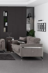 Sandalie Veyron Üçlü Salon&Oturma Odası Kanepe - Antrasit - 2