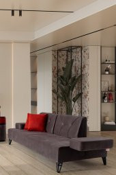 Sandalie Avrupa Üçlü Salon&Oturma Odası Kanepe - Antrasit - 2