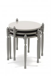 Sandalie Puzzle Salon&Oturma Odası Yuvarlak Zigon Sehpa Takımı - Gri thumbnail 1