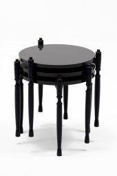Sandalie Puzzle Salon&Oturma Odası Yuvarlak Zigon Sehpa Takımı - Siyah thumbnail 1