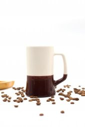 Tardan HANS Seramik Kupa 350 ml KAHVERENGİ KREM - 1