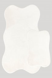 Anatolia 2li Krem 80x140 + 50x70 cm Büyük Ebat Banyo Paspası Seti Kaymaz Tabanlı Klozet Takımı - 3