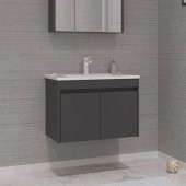 Orka Side 85 cm Kapaklı Antrasit Banyo Dolabı Alt Modül Lavabo - 2