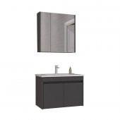 Orka Side 85 cm MDF Kapaklı Antrasit Banyo Dolabı Takımı - 1