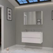 Orka Side 85 cm MDF Çekmeceli Beyaz Banyo Dolabı Alt Modül Lavabo - 3