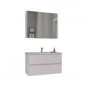 Orka Side 85 cm Çekmeceli Beyaz Banyo Dolabı Takımı - 1