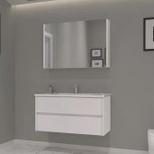 Orka Side 100 cm Çekmeceli Beyaz Banyo Dolabı Takımı - 1
