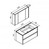 Orka Side 100 cm Çekmeceli Beyaz Banyo Dolabı Takımı - 3