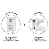 Eca Mina Ankastre Banyo Bataryası 2 Parça Set / 3 Yollu (102167304H-K+102166301) - 2