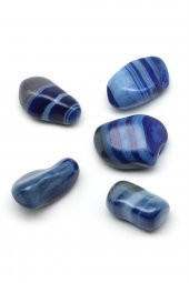 Mavi Akik Doğal Taş Tamburlanmış Parça - Tımbıl - 1