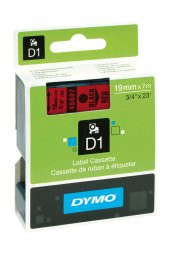 Dymo D1 Şerit 19 Mm x 7 Metre Kırmızı/ Siyah D1 Şerit Etiket Yedeği - 1