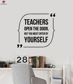 Oturma Odası, Ofis, Dükkan Duvar Sticker Motivasyon Cümle Alıntı Öğretmenler Kapıyı Aç Okul Çıkartmaları - 1