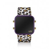 UPWATCH LED MINI GOLD PURPLE&LEOPARD UNİSEX KOL SAATİ - 1