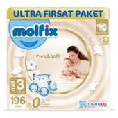 Molfix Pure & Soft Bebek Bezi 3 Beden Midi 196 Adet - 1