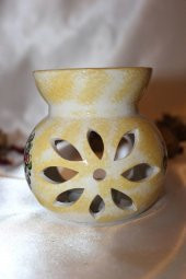 Buhardanlık Seramik Porselen Buhurdanlık Lotus Çiçeği Çini İşlemeli thumbnail 1