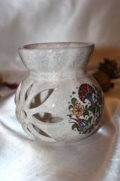 Buhardanlık Seramik Porselen Buhurdanlık Lotus Çiçeği Çini İşlemeli thumbnail 2