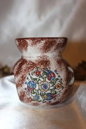 Buhardanlık Seramik Porselen Buhurdanlık Lotus Çiçeği Çini İşlemeli thumbnail 4