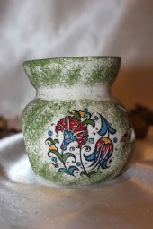 Buhardanlık Seramik Porselen Buhurdanlık Lotus Çiçeği Çini İşlemeli thumbnail 5