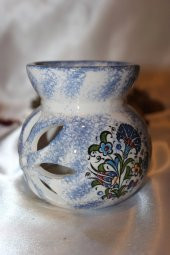 Buhardanlık Seramik Porselen Buhurdanlık Lotus Çiçeği Çini İşlemeli thumbnail 6