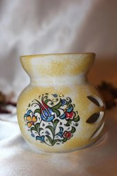 Buhardanlık Seramik Porselen Buhurdanlık Lotus Çiçeği Çini İşlemeli thumbnail 8