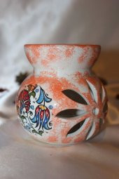 Buhardanlık Seramik Porselen Buhurdanlık Lotus Çiçeği Çini İşlemeli thumbnail 9