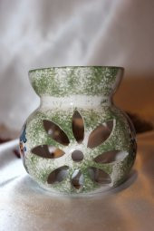 Buhardanlık Seramik Porselen Buhurdanlık Lotus Çiçeği Çini İşlemeli thumbnail 10