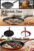2'li Tava Seti Pankek Ve Cingöz Tava Set Kahvaltı Ve Bölmeli Köfte Tavası Ramazan Özel Iftar Sahur thumbnail 1