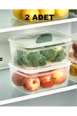 2 Adet Huge Saklama Kabı Erzak Taze Sebze Buzluk Kabı Seti 2 Lt Kapaklı thumbnail 1
