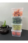 Huge 6 Adet Büyük Boy Saklama Kabı Kapaklı Erzak Taze Sebze Kabı Seti 2 Lt Kapaklı Kutu thumbnail 6