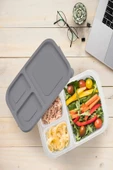 6 Adet Sera 3 Bölmeli Saklama Kabı Buzluk Organizeri Öğünlük Diyet Kabı Porsiyonluk Kıyma Sebze thumbnail 4