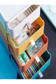 9 Adet Çekmece Takı Kutusu 4 Renk Makyaj Kozmetik Düzenleyici Çekmeceli Ofis Masa Düzenleyici thumbnail 5