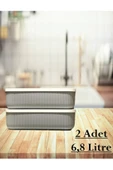 2 Adet 6.8 Litre Gri Saklama Kabı Sebzelik Yiyecek Saklama Oyuncak Kutusu thumbnail 1
