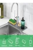 2 Adet Elastik Musluk Matı Su Tutucu Düzenleyici Kaydırmaz Taban Organizer Mutfak Banyo Lavabo - 2