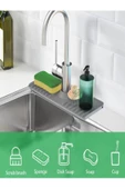 Elastik Musluk Matı Su Tutucu Düzenleyici Kaydırmaz Taban Organizer Mutfak Banyo Lavabo - 3