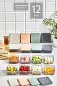 12'li Kare Kahvaltı Seti Sızdırmaz Silikon Kapaklı Erzak Gıda Piknik Saklama Kabı Kahvaltılık thumbnail 1