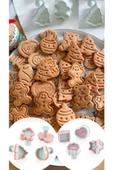 8 Adet Basmalı Kurabiye Kalıbı Seti 3103-3133 Gingerbreadman Çam Ağacı Yılbaşı Serisi - 2