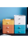 9 Adet Çekmece Takı Kutusu 4 Renk Makyaj Kozmetik Düzenleyici Çekmeceli Ofis Masa Düzenleyici thumbnail 3